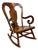 Vintage Colonial or Queen Anne Style Solid Maple Balloon Back Rocking Chair For Sale