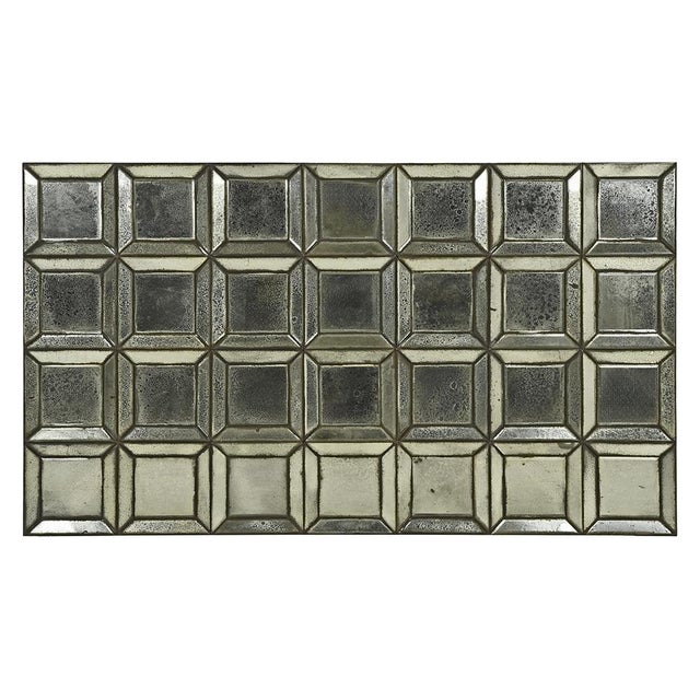 Silver Beveled Faceted Glass Mirror For Sale - Image 8 of 8