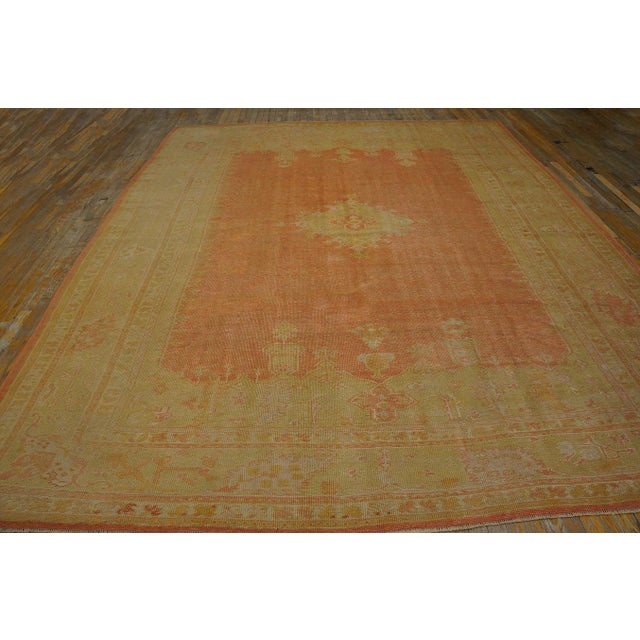 Late 19th Century Turkish Oushak Carpet ( 9' 9''x 12' 6'' - 297 x 381 cm )