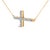 Haus of Brilliance 10K Yellow Gold 1/5 Cttw Diamond Sideways Cross Pendant Necklace For Sale - Image 4 of 4