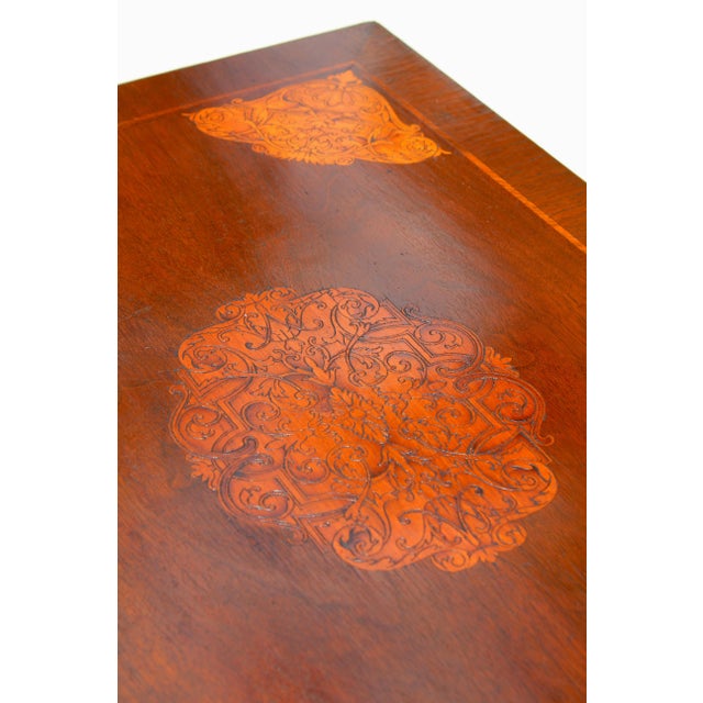 Antique Victorian Marquetry Serpentine Chest / Low Dresser, Hand-Cut Dovetails, Cabriole Legs, Circa 1880 For Sale In Naples, FL - Image 6 of 18