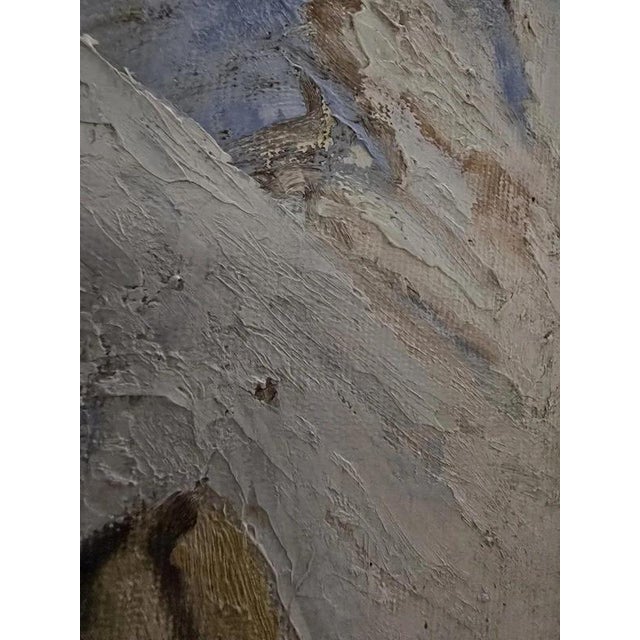1990s Snowy Falcon Wildlife, 1993, Oil on Canvas, Framed For Sale - Image 5 of 8