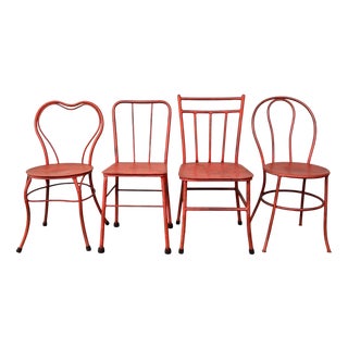 Italian Iron Garden Chairs, 1950s, Set of 4 For Sale