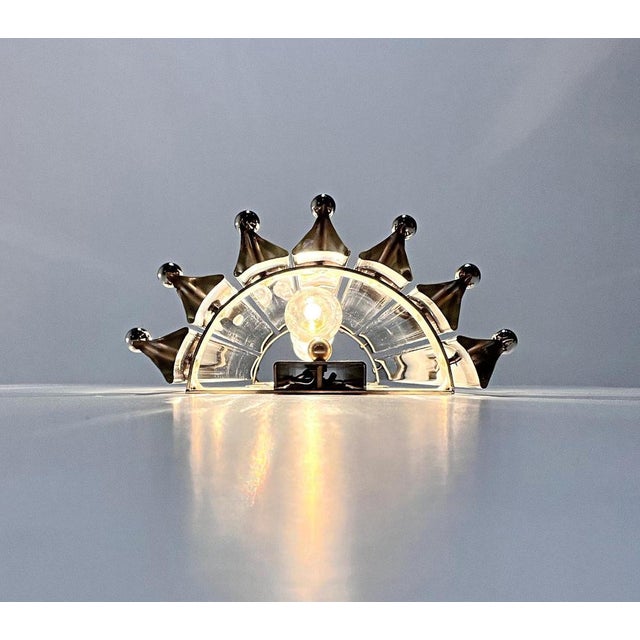 Italian Smoked Murano Glass Wall Sconces in the style of Venini, 1990s, Set of 2 For Sale - Image 14 of 16