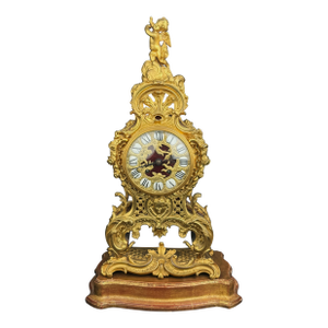 19th Century French Ormolu Mounted Tulipwood Clock by Alfred Beurdeley