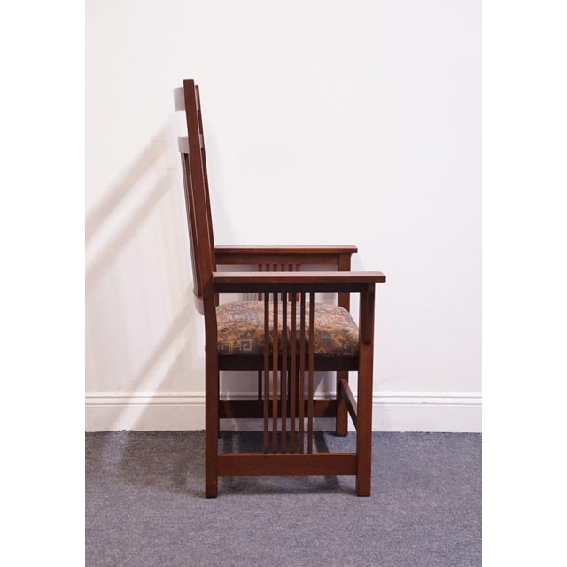 Wood Canal Dover Solid Quarter Sawn Oak Contemporary Mission Style Dining Arm Chair For Sale - Image 7 of 10