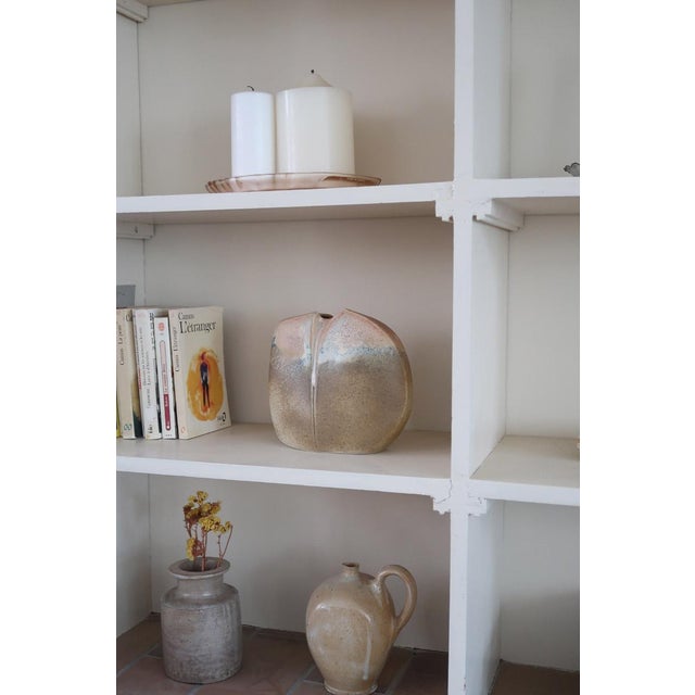 Beige Modernist Pebble Vase in Porcelain by Virebent, France, 1970s For Sale - Image 8 of 12