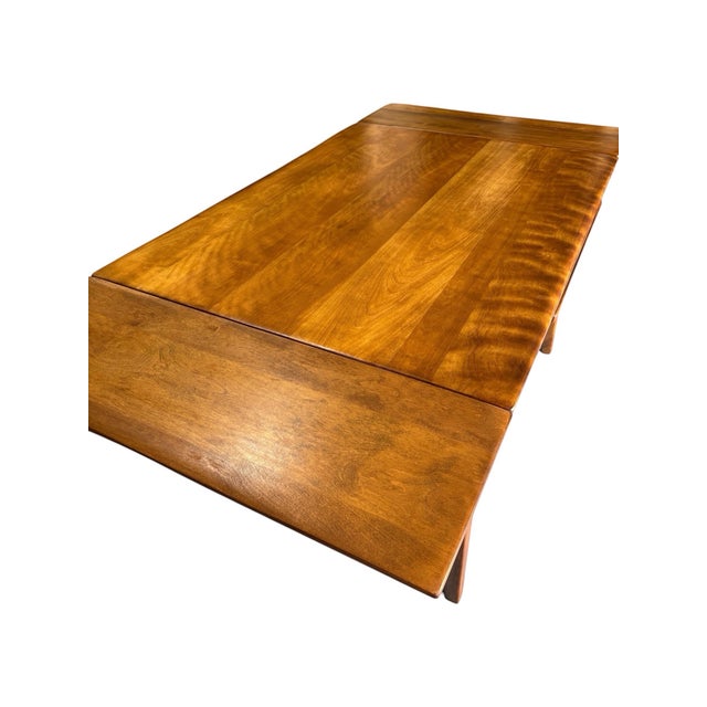 1950s Cushman Colonial Creations Draw Leaf Hard Rock Maple Dining Table For Sale In Houston - Image 6 of 12