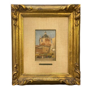 Church of San Lorenzo, 1920s, Oil on Panel, Framed For Sale