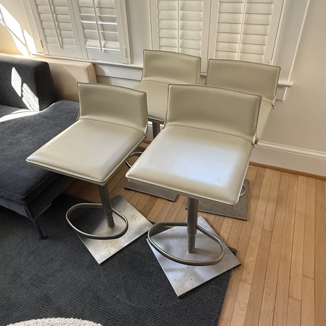 Set of 4 DWR Bottega Piston Stools For Sale - Image 9 of 13