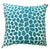 Aqua and white giraffe printed linen pillow. 22x22. (Pair / Set of 2) 95% Feather 5% Down Insert. Made in the USA 22X22