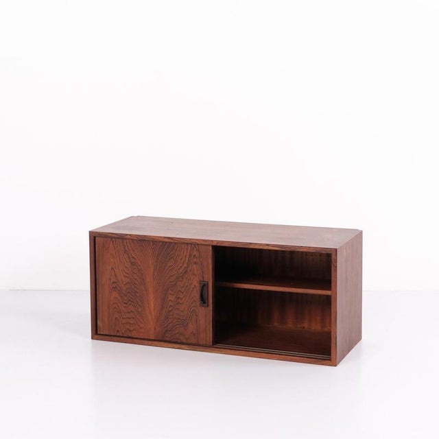 Wall-Mounted Rosewood Cabinet with Sliding Doors, 1960s For Sale - Image 3 of 13