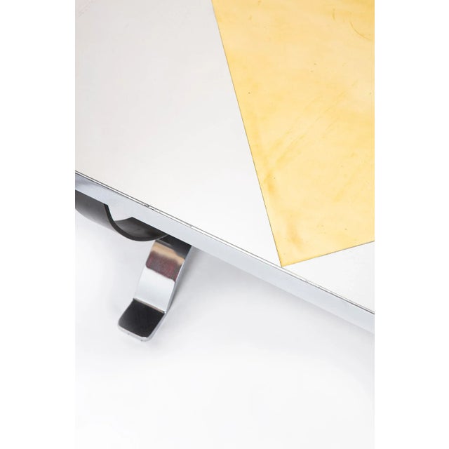 Small Brass and Steel Coffee Table by Sandro Petti, 1970s For Sale - Image 3 of 6