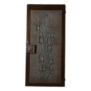 Mid Century Brutalist Sculptural Bronze Door For Sale
