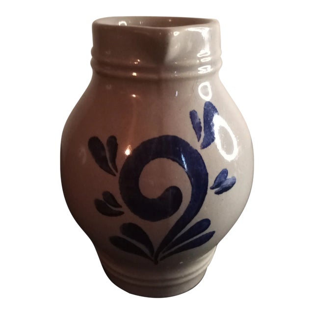 1970s Marked Glazed Grey/Blue Stoneware Creamer For Sale