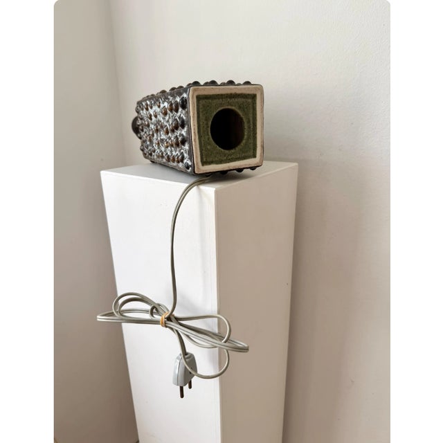 Lampfoot Table Lamp in Stoneware with Dots and Relief from PM Keramik, Denmark, 1970s For Sale - Image 6 of 8