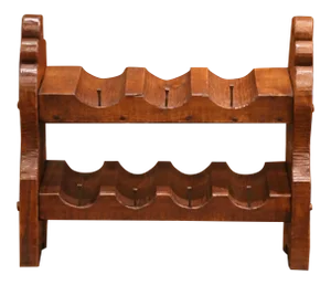 19th Century German Carved Oak Eight-Bottle Counter Wine Rack