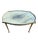 French 1970' Tripartite Table Styled After Maison Charles Crossbow, Jansen or Baguès Decor Palm Tree For Sale - Image 3 of 11