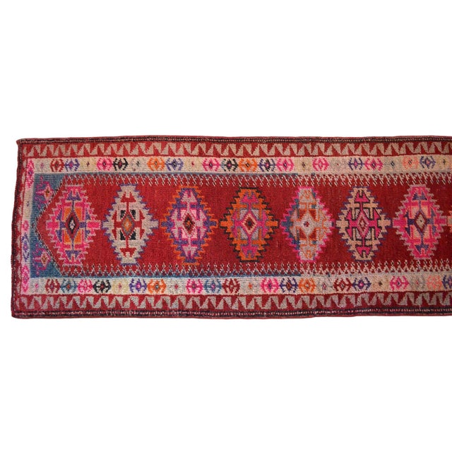 Boho Farmhouse Handwoven Turkish Runner Rug for Hallway – 2′9″ X 12′9″ For Sale - Image 9 of 12