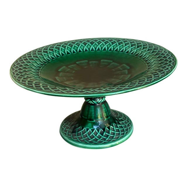 Minton English Majolica Footed Compote, C. 1860 For Sale