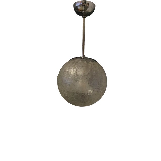 Ceiling Pendant with Cracked Glass Dome, 1930s For Sale - Image 9 of 13