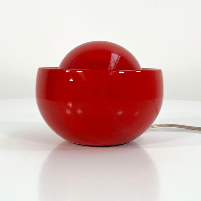 Mid-Century Modern Red Italian Ceramic Table Lamp, 1970s For Sale - Image 3 of 8