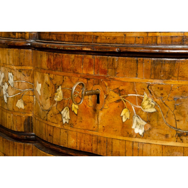 Italian Baroque Walnut and Bone Inlaid Writing Bureau / Chest For Sale - Image 12 of 13