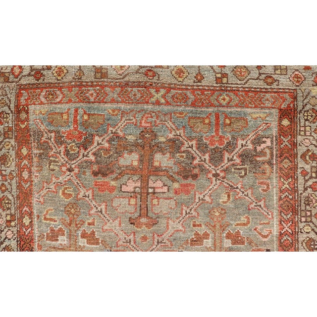 Antique Persian Malayer Rug With All-Over Design With Red and Gray-Blue 3'0 X 5'0 For Sale - Image 11 of 12