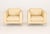 Pair of Nicoletti Off-White Leather Upholstered Club Chairs, each marked "Nicoletti Italy" beneath cushion and above...