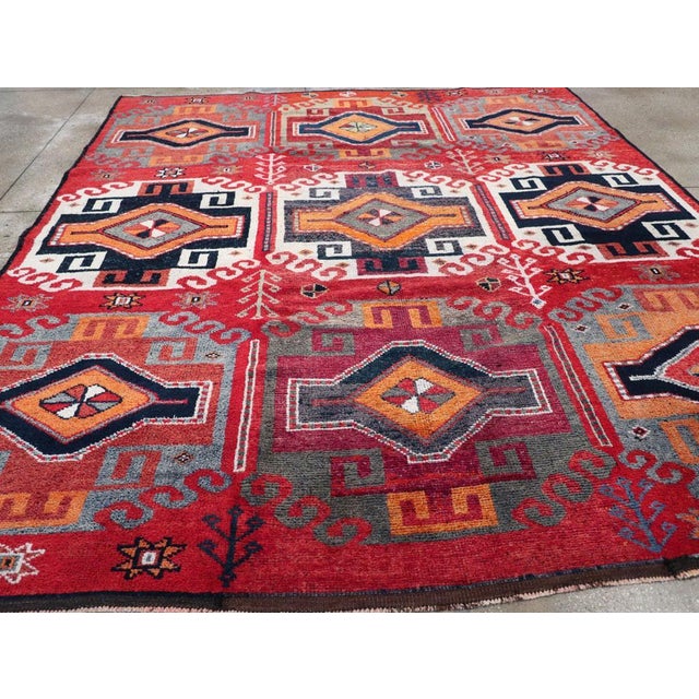 Galerie Shahab Collection Mid-20th Century Handmade Turkish Tribal Square Room Size Carpet For Sale In New York - Image 6 of 8