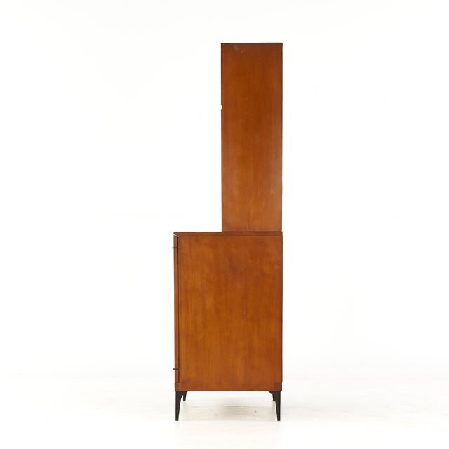 Mid 20th Century Heywood Wakefield Contessa Mid Century 2 Door Bar Cabinet With Hutch For Sale - Image 5 of 7