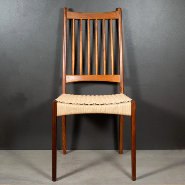 Brown Mid-Century Arne Hovmand-Olsen for Mogens Kold Danish Dining Chairs C.1960-1970 For Sale - Image 8 of 12