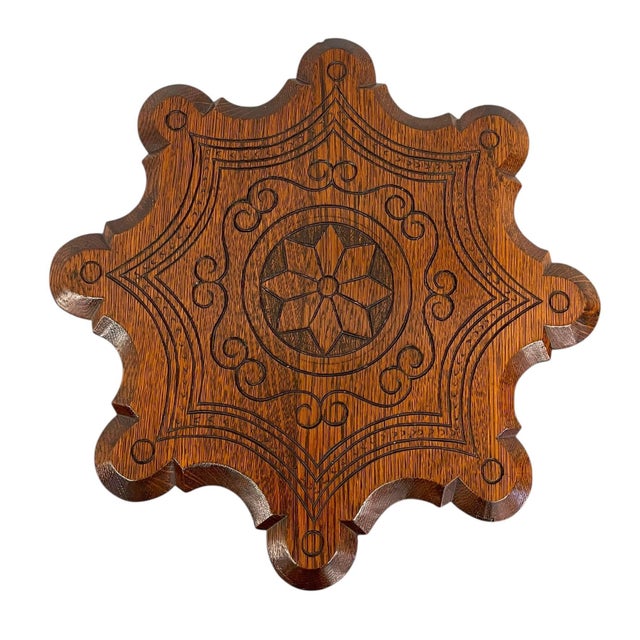 1950s Oak Western Star Side Table For Sale In Seattle - Image 6 of 11