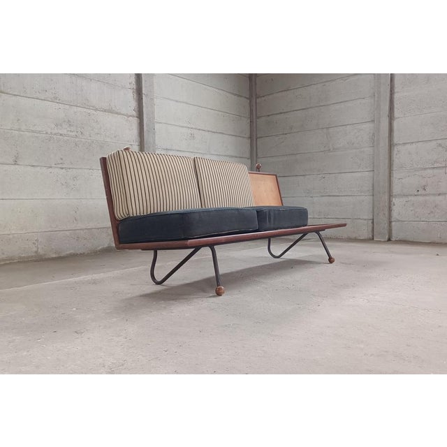 A fantastic tubular sofa with original cushions. This sofa is most likely custom made in the late 1930s or early 1940s. It...
