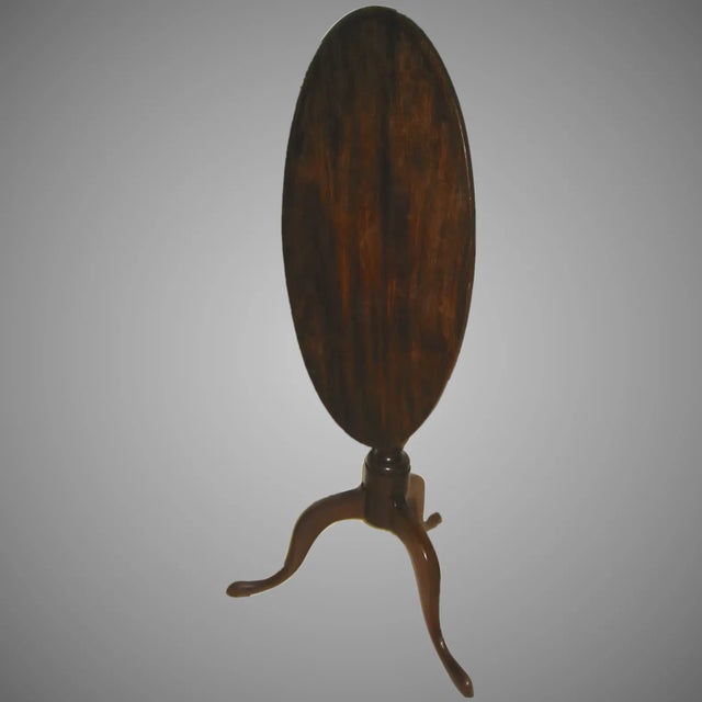 American Mahogany Candle Stand with Inlaid Tilt Top For Sale - Image 4 of 4