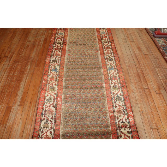 Antique Long Malayer Persian Runner - 3' x 17'10" For Sale - Image 9 of 12