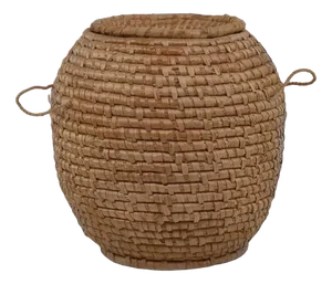 Wicker Basket with Lid, 1930s
