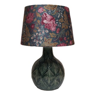 Vintage Table Lamp with Green Ceramic Base by Lamplove, 1990s For Sale