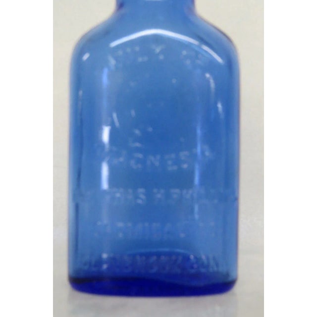 Chas H Phillips Chemical Co Milk of Magnesia Blue Glass Bottle For Sale - Image 9 of 10