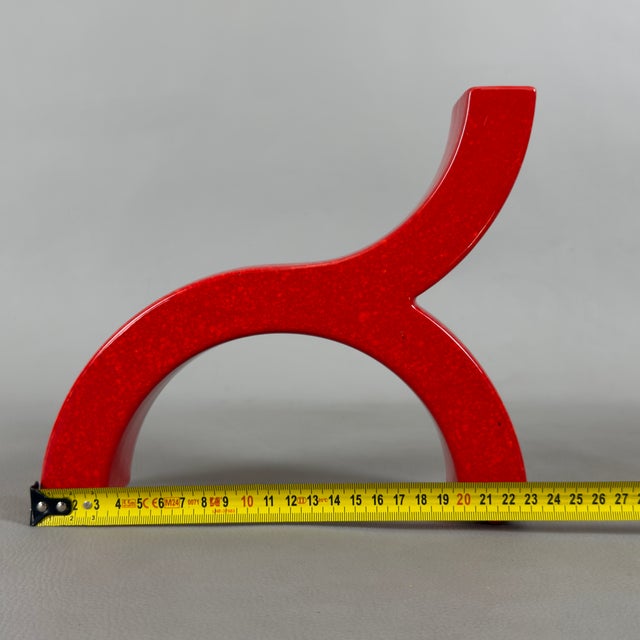 Space Age Vase Red Ceramic by Pietro Arosio for Parravicini, 1970s For Sale - Image 9 of 11
