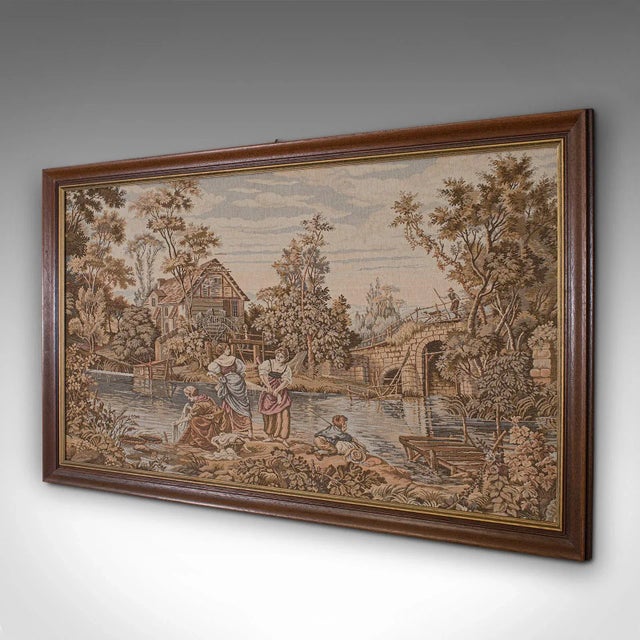 French 1930s Vintage French Needlepoint Panoramic Tapestry For Sale - Image 3 of 10