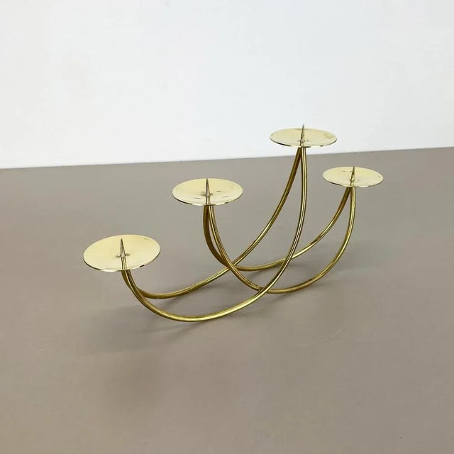 Sculptural Solid Brass Candleholder from Harald Buchrucker, Germany, 1950s For Sale - Image 3 of 18