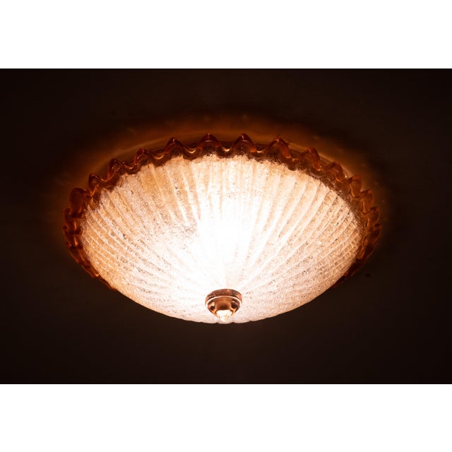 1970s Mid-Century Flush Mount attributed to Barovier & Toso, Italy, 1970s For Sale - Image 5 of 11