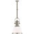 Country Industrial Small Pendant in Polished Nickel with White Glass Shade Designer: Chapman & Myers Min. Custom Height:...