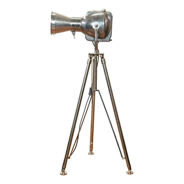 Patt 23N Spotlight on Chrome Tripod from Strand Electric, England, 1960s For Sale