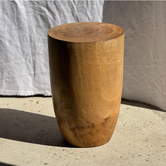 Vintage Side Table in Natural Cylindrical Mango Wood, 1980s For Sale - Image 16 of 18