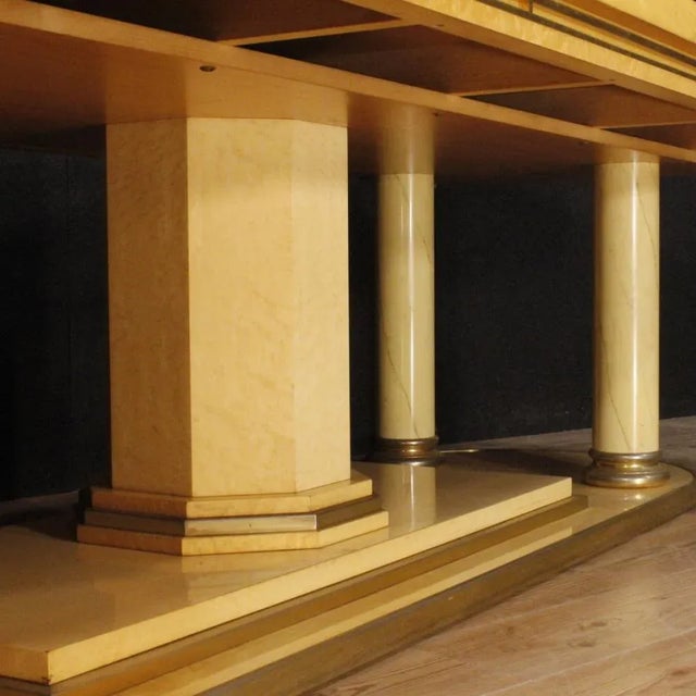 Wood 20th Century Italian Conference Table in Exotic Wood, 1970s For Sale - Image 7 of 13