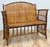 Vintage Scorched Bamboo Settee Bench For Sale - Image 4 of 9