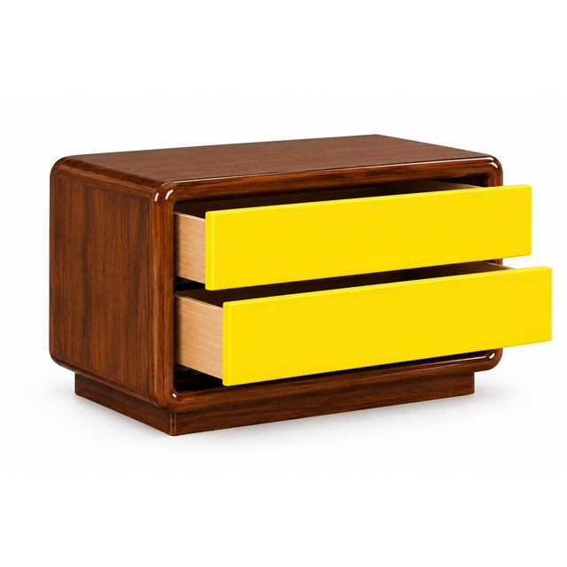 1980s Pair of Vintage Post-Modern Wooden Nightstands For Sale - Image 5 of 5