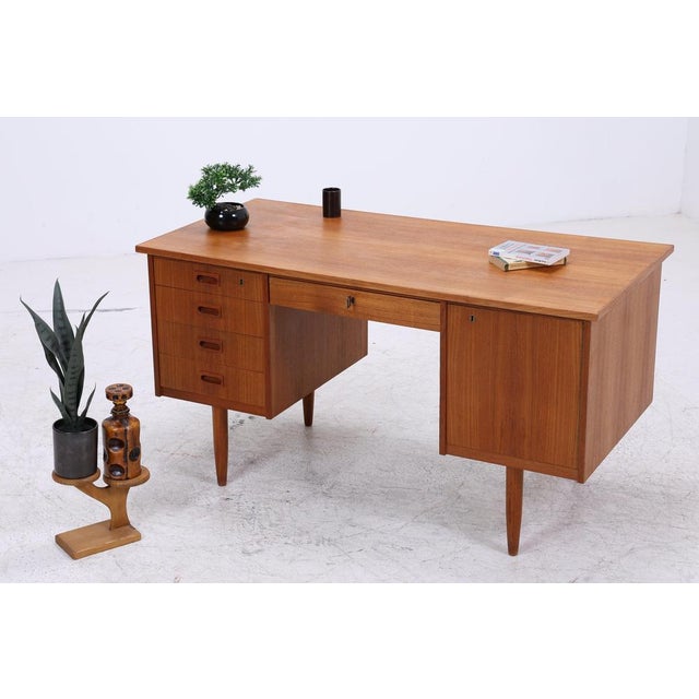 Vintage Danish Teak Desk, 1960s For Sale - Image 4 of 16